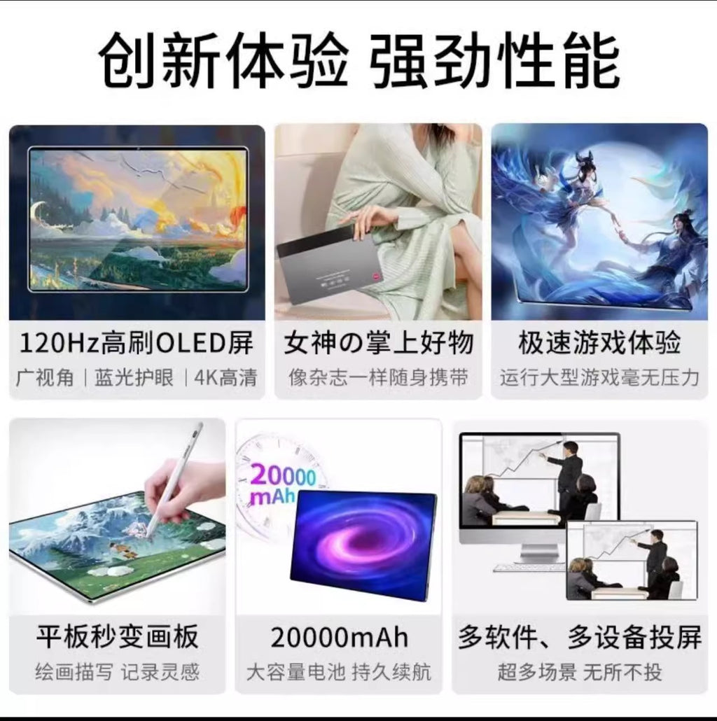 Snapdragon 888 Android Gaming 5g Tablet Computer Learning Machine Two-In-One Full-Screen Eye Protection Card-Inserting Device for Online Classes and Office Work