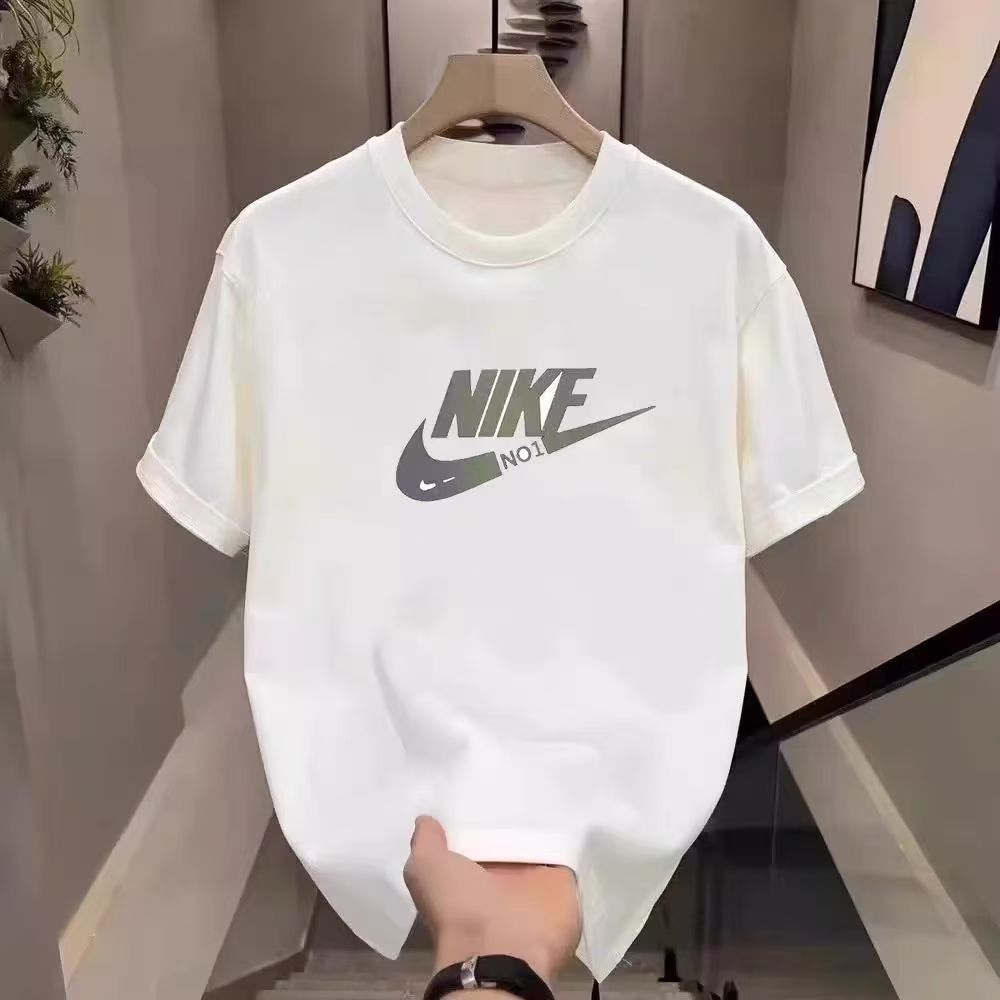 Foreign Trade Wholesale Heavy Cotton Short-sleeved T-shirt Men's Summer New High-end Trendy Brand Loose Crewneck Trendy T-shirt