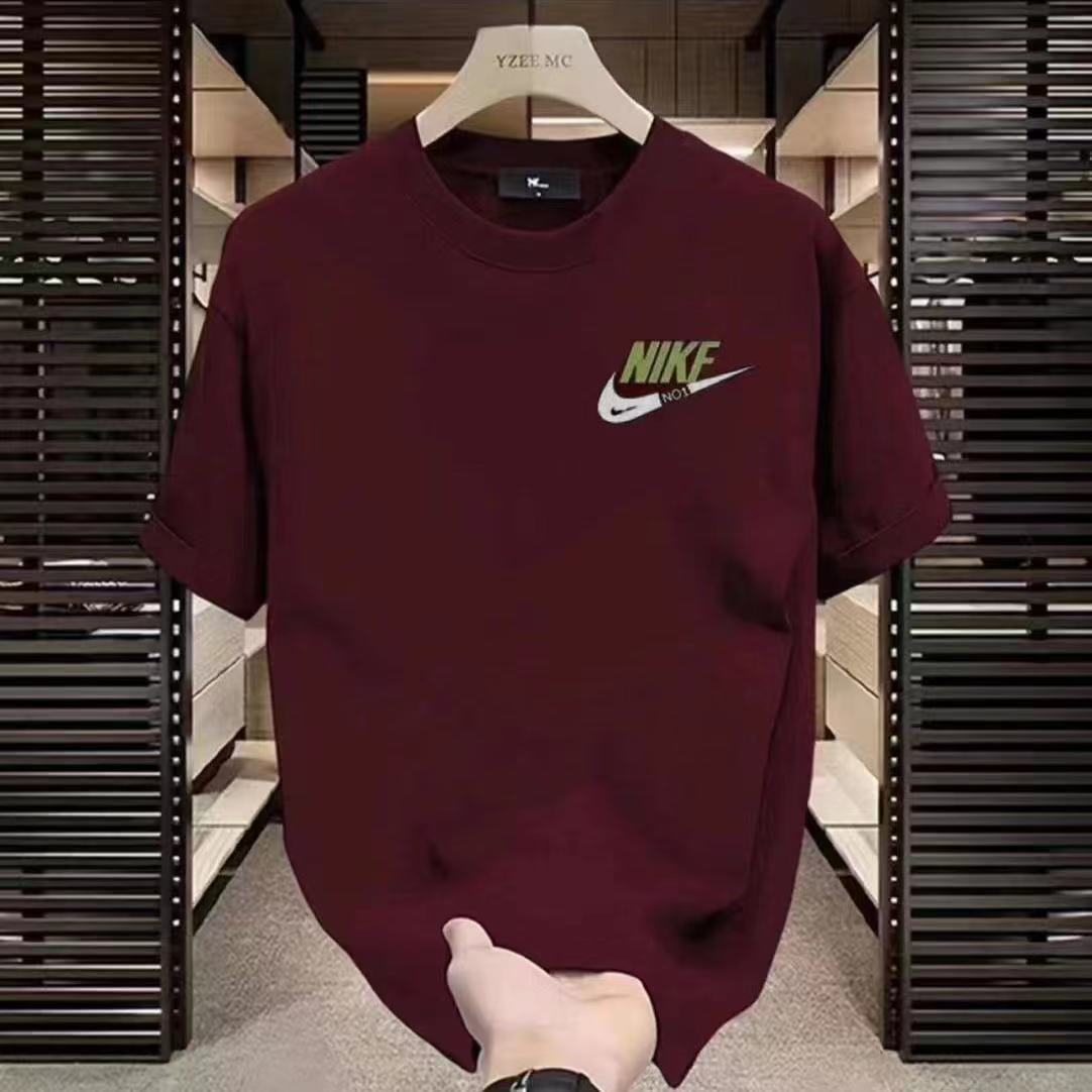 Foreign Trade Wholesale Heavy Cotton Short-sleeved T-shirt Men's Summer New High-end Trendy Brand Loose Crewneck Trendy T-shirt