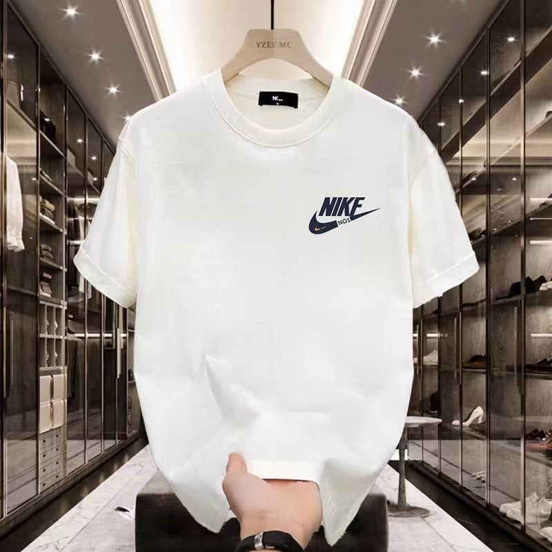 Foreign Trade Wholesale Heavy Cotton Short-sleeved T-shirt Men's Summer New High-end Trendy Brand Loose Crewneck Trendy T-shirt