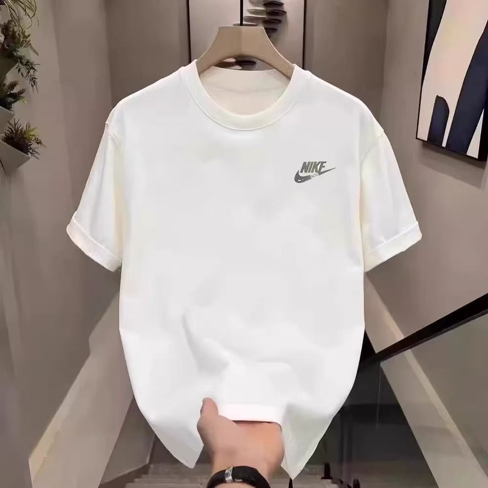 Foreign Trade Wholesale Heavy Cotton Short-sleeved T-shirt Men's Summer New High-end Trendy Brand Loose Crewneck Trendy T-shirt