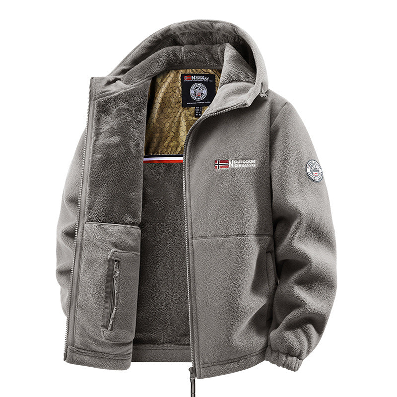 Cross-Border Wholesale Winter Large Size Middle-Aged and Elderly Men's Jackets Youth Fleece Sports Couple Models Norwegian Warm