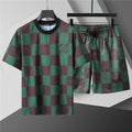 High-Quality Version, Authentic Short-Sleeve Shorts Set, Casual Sports Summer European and American Popular Collection, Round-Neck T-Shirt, Cross-Border