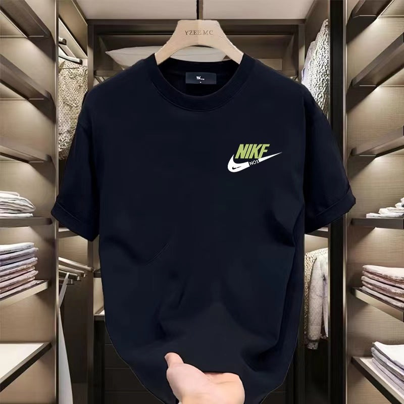 Foreign Trade Wholesale Heavy Cotton Short-sleeved T-shirt Men's Summer New High-end Trendy Brand Loose Crewneck Trendy T-shirt