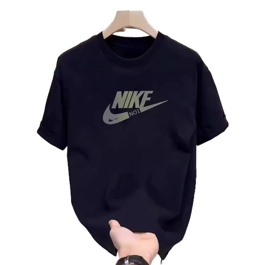 Foreign Trade Wholesale Heavy Cotton Short-sleeved T-shirt Men's Summer New High-end Trendy Brand Loose Crewneck Trendy T-shirt