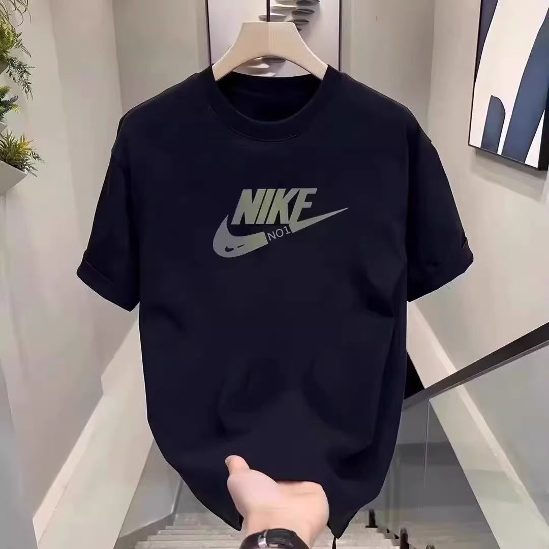 Foreign Trade Wholesale Heavy Cotton Short-sleeved T-shirt Men's Summer New High-end Trendy Brand Loose Crewneck Trendy T-shirt
