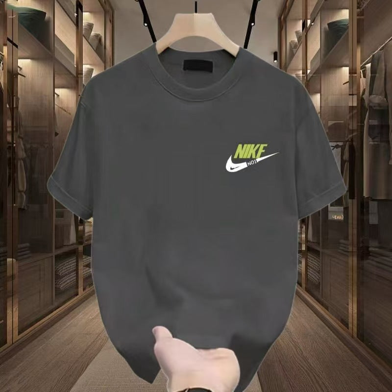 Foreign Trade Wholesale Heavy Cotton Short-sleeved T-shirt Men's Summer New High-end Trendy Brand Loose Crewneck Trendy T-shirt