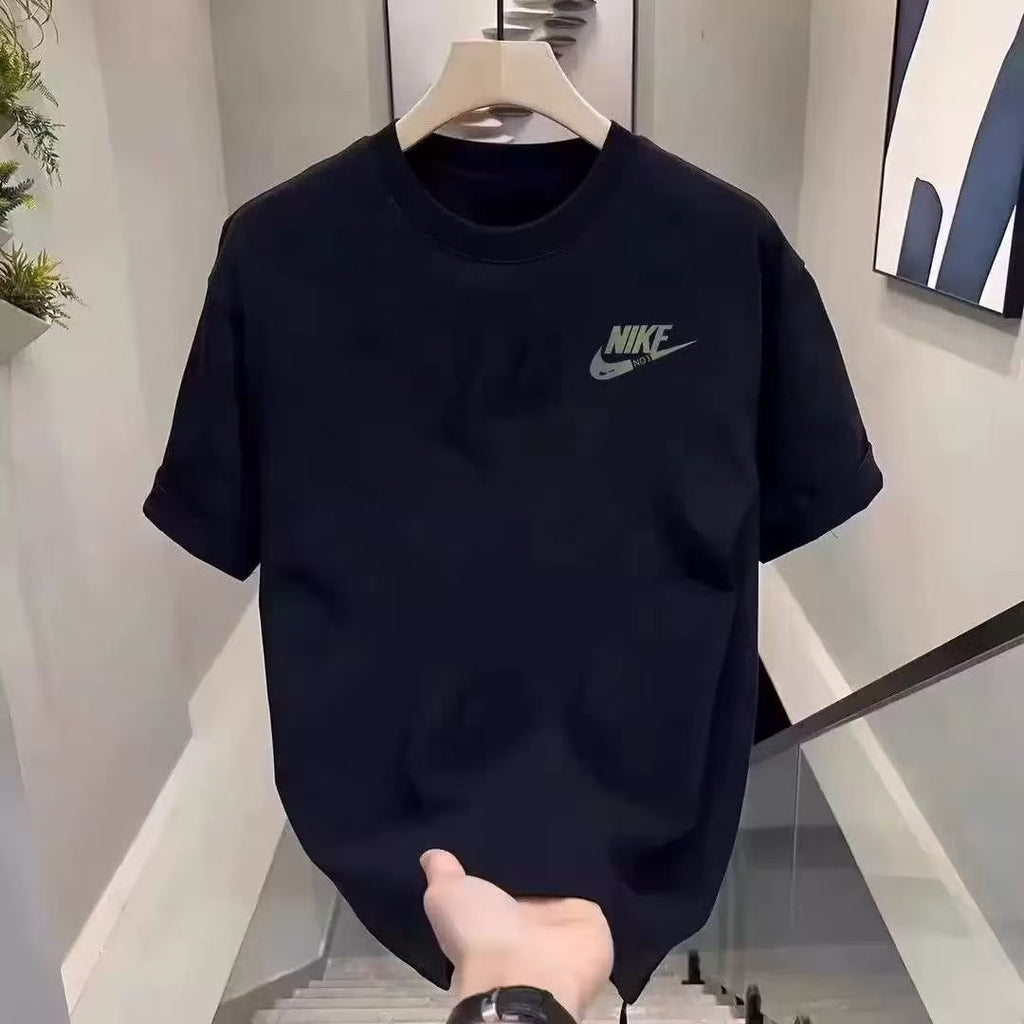 Foreign Trade Wholesale Heavy Cotton Short-sleeved T-shirt Men's Summer New High-end Trendy Brand Loose Crewneck Trendy T-shirt