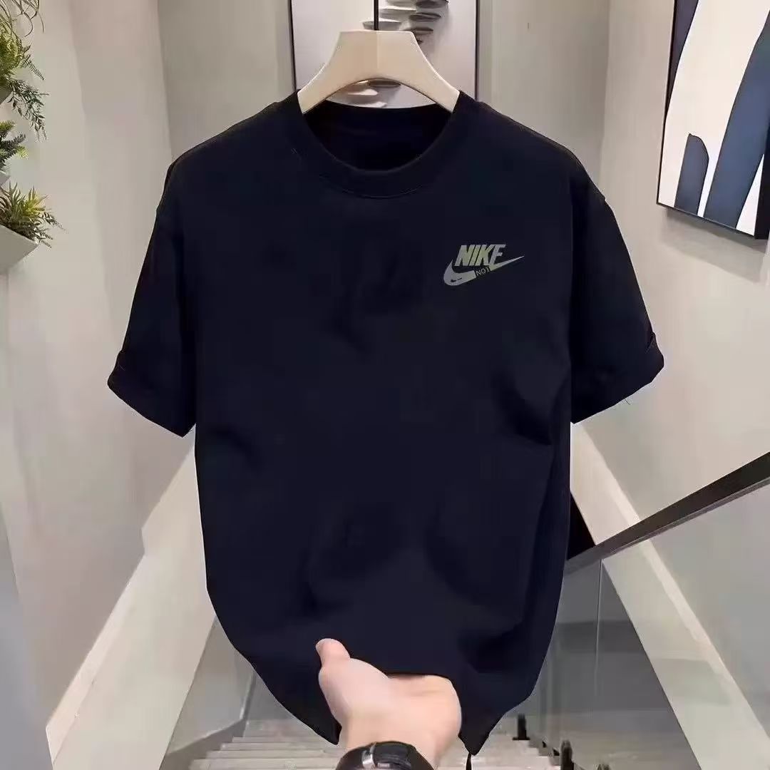 Foreign Trade Wholesale Heavy Cotton Short-sleeved T-shirt Men's Summer New High-end Trendy Brand Loose Crewneck Trendy T-shirt